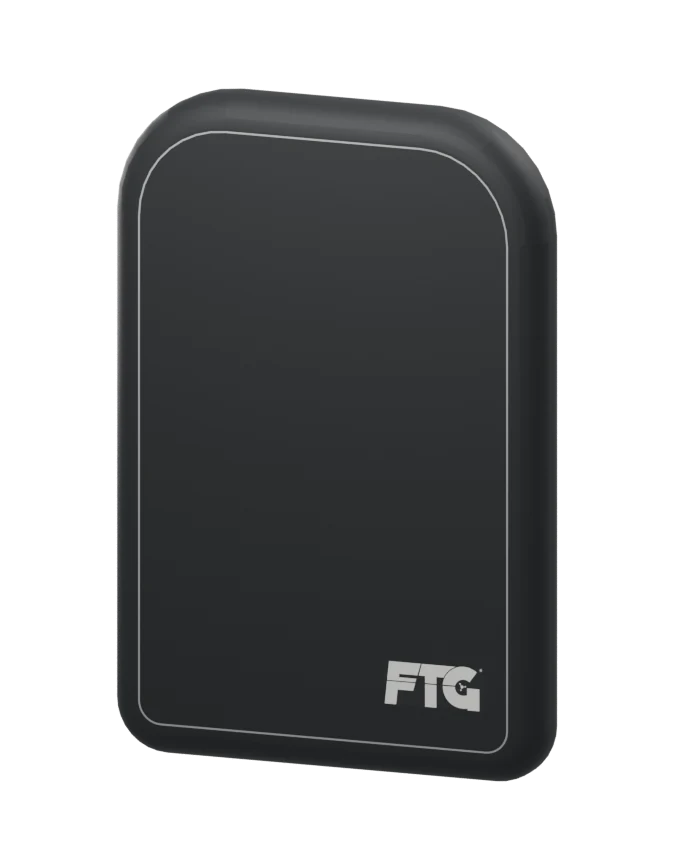 Front of the matte black DC-Air™ sensor with FTG logo and light perimeter line